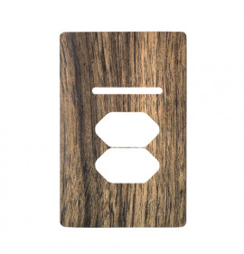 Placa p/ 1 Interruptor + 2 Tomadas 4x2 - Novara Carvalho